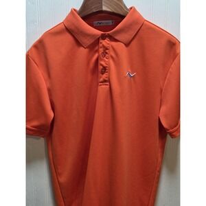 Nooz Performance Polo Shirt Mens Medium Orange Solid Golf Moisture Wicking